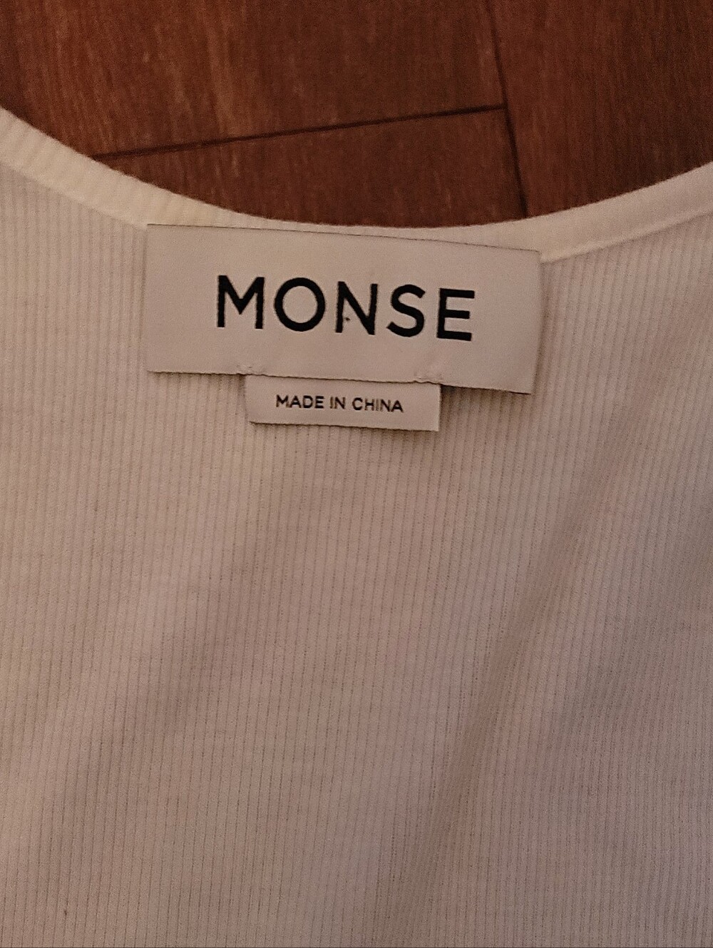 MONSE White Ribbed Tank with Black Buckle Straps Size S - Picture 2 of 6
